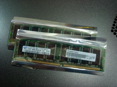 メモリ増設DDR SDRAM PC3200 Samsung 1GB